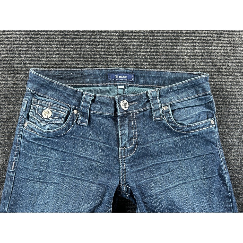 Sts Blue Bootcut Jeans Womens‎ 1 Cotton Stretch Low Rise Whiskered Medium Wash - Picture 4 of 8